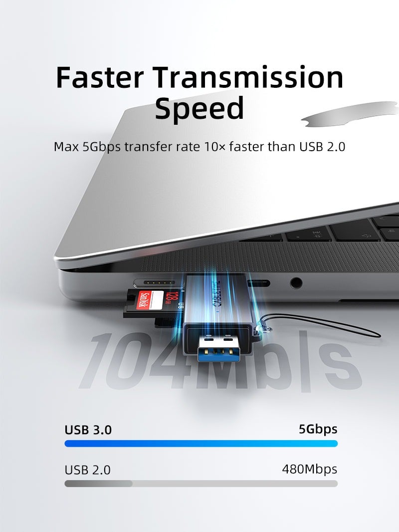 CABLETIME HIGH SPEED USB C AND USB 3.0 TO MICRO SD CARD READER FOR ANDROID IPAD MACBOOK PRO - Image 4